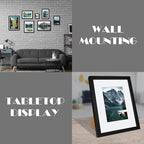 5x5 Picture Frame with Real Glass - Display Pictures 4x4 with Mat or 5 x 5 without Mat, Photo Frame for Wall or Table Top Display(Black, 3 Pack)