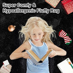 6x9 Fluffy Fuzzy Area Rug for Living Room Bedroom, Ultra Soft Large Living Room Rugs, Non Slip Thick Shag Rug for Dorm, Kids Girls Boys Rug for Home Decor Aesthetic, Black