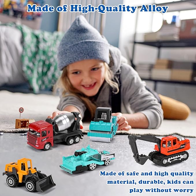 ZHFUYS 12PCS Metal Mini Cars Toy for Kids, Toy Cars for Kids, Trucks Toy Vehicles Set for Toddlers, Party Favors for Toddler Toys,Educational Play, Birthday Gift for Boys Girls