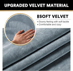 PrinceDeco Sectional Couch Covers 3 Pieces Velvet Sofa Covers L Shape Soft Couch Covers for Sectional Sofa Corner Sofa Cover Couch Cover for Dogs Washable (2 Seater + 1 Chaise,Stone Blue)