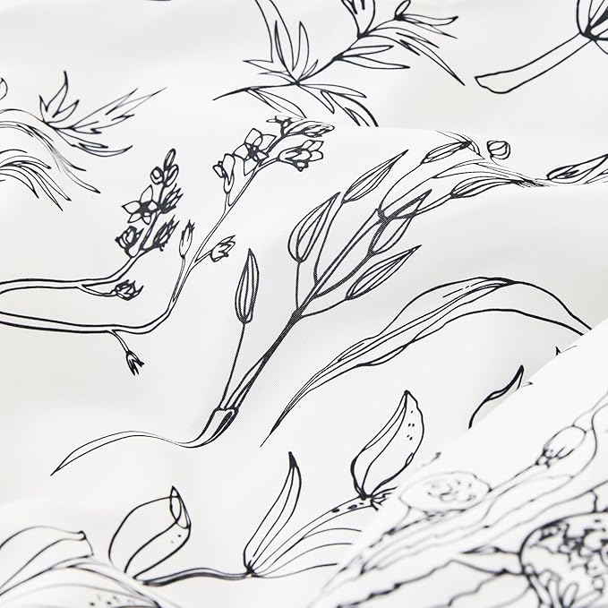 Love's cabin White Full Size Comforter Set - Comforter Set Full, 3 Pieces Cute Floral Bedding Sets for All Seasons,1 Soft Reversible Botanical Flowers Comforter and 2 Pillow Shams