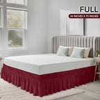 Utopia Bedding Queen Elastic Bed Ruffle - Easy Wrap Around Ruffle - Microfiber Bed Skirt with Adjustable Elastic Belt 16 Inch Tailored Drop - Hotel Quality Bedskirt, Fade Resistant (Queen, Burgundy)