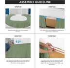 Utopia Bedding Queen Elastic Bed Ruffle - Easy Wrap Around Ruffle - Microfiber Bed Skirt with Adjustable Elastic Belt 16 Inch Tailored Drop - Hotel Quality Bedskirt, Fade Resistant (Queen, Sage)