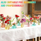 Color Bud Vases in Bulk - Set of 24 Mini Glass Bud Vases for Centerpieces, Colored Glass Vases, Colorful Bud Vase Set, Small Vases for Flowers, Modern Vase for Home, Wedding, Party Table Decor