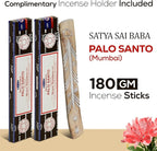 Satya Palo santo Incense Sticks, Satya sai baba Insenses 15gmx12 pack with Raajsee Incense holder Bundle, Satya Nag champa Natural Incense