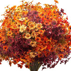 16 Bundles Artificial Fall Flowers Outdoor UV Resistant Faux Daisy, Colorful No Fade Autumn Decor for Front Door Porch Patio Yard Balcony Thanksgiving Christmas (Fall Mix)