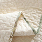 vctops 3 Piece Farmhouse Patchwork Quilt Set Full/Queen Size, Elegant Floral Embroidered Cotton Quilted Bedspread Coverlet Lightweight Reversible Bedding Cover with 2 Pillow Sham (90x96 in)