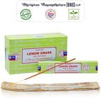 Satya Lemon Grass & Nagchampa Incense - 15gmx12 Pack with Raajsee Incense Holder