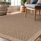 CAMILSON Easy Jute Rug 5x7, Indoor Outdoor Natural Color Fiber Area Rugs for Living Room Patio and Kitchen Rug, Sisal Boho Woven Design, Easy-Cleaning, Washable Outside Carpet Alfombras (5 x 7)