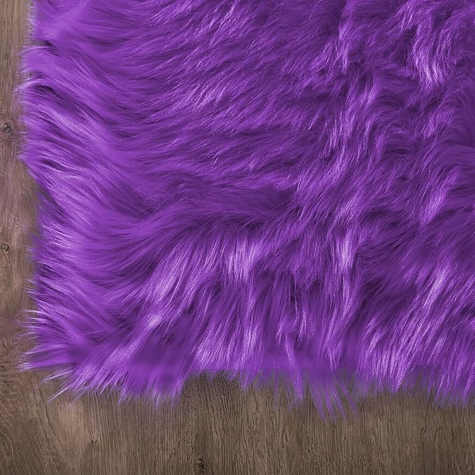 Latepis Alfombras para Salas 5x8 Area Rug Purple Fluffy Washable Shag Faux Fur Throw Rugs for Living Room Bedroom Boho Rug Home Decor Rectangle