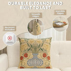 Charlotte Home Furnishings Throw Pillow Covers, Decorative Boho Pillow Covers for Couch, Living Room, Yellow Rose Square Cushion Cases 18x18 in, European Cotton Jacquard Woven for Cozy Bedroom Decor