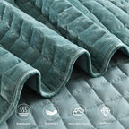 Secgo Queen Comforter Set for Bed - Velvet Quilts Queen Size, Black Bedspreads (90 * 98 Inch) with 2 Pillow Shams, Patchwork Reversible Lightweight Bedding