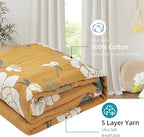 Boho Throw Blanket for Bed - 100% Pure Cotton Ultra Soft Rustic Quilt - Farmhouse Decor Bed Blankets, All Season Rustic Throw for Sofa Couch Chair(80''x 90'', Flower Branch 2)