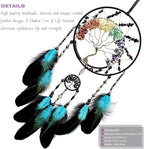 7 Chakras Dream Catchers, Tree of Life Dream Catchers Wall Decor, Rainbow Healing Crystal Stone Dreamcatcher for Bedroom Home Decor, Adults Boys Girls Festival Blessing Gift (7 Color Tree of Life)