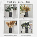 ALMA 13 inch Tall Black Vase Home Decor Trends for 2025, Large Grey Vase for Centerpieces Fits for Mid Century Modern Decor, Ceramic Floor Vases for Black Bathroom, Dining Table, Living Room