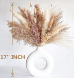 Natural Dried Pampas Grass Decor, 110 PCS Pampas Grass Contains White Bunny Tails Dried Flowers, Artificial Flowers for Bathroom Decor, Bathroom Wall Decor, Office Decor and Baby Shower Decorations