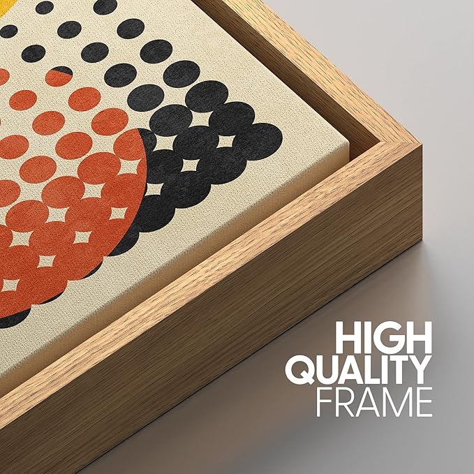 SIGNWIN Framed Canvas Print Wall Art Set Mid-Century Colorful Polygon Collage Abstract Geometric Illustrations Graffiti & Street Art Modern Art for Living Room, Bedroom, Office - 24"x36"x3 Natural