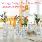 INFTYLE Vintage Flower Vase Set of 24, Clear Glass Bud Vases for Decor, Wedding, Party
