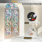 Rainbow Window Privacy Film Decorative, 3D Decals Stained Glass Clings, Static Cling Sticker, Suncatcher Windows Cover Tint for Home, 29.5 Inch x 157.4 Inch