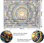 Lunerfex Sun Tapestry Stained Glass Tapestry Wall Decor Tapestries for Bedroom Boho Tapestries Wall Hanging for Bedroom Living Room Glass-Sun-01 60"x80"