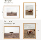 11x14 Picture Frame Natural Solid Oak Photo Frames with 8x10 Removable Mat Wall Hanging Large Handcrafted Frame with HD Plexiglass Wall and Tabletop Display Large Poster Frame