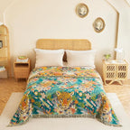 MSGKV Throw Blanket for Couch Cotton Muslin Breathable Leopard Animals Blanket 50"x60" Sofa Chair Blankets for All Seasons Lightweight Farmhouse Blankets Home Decor