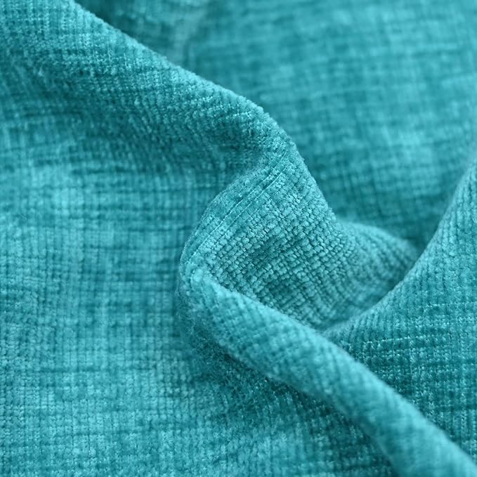 CaliTime Throw Pillow Covers Decorative 12 X 20 Inches Pack of 2 Cozy Chenille Cushion Cases for Couch Sofa Bed Living Room Home Lake Blue