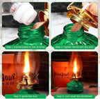 Tuanse 2 Pcs Oil Lamps for Indoor Use Vintage Hurricane Emergency Glass Oil Lamps Large Lantern Classic Decorative Oil Lamp for Home Tabletop Emergency Lighting Supplies(Green)