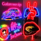 Custom UV Printed Logo Neon Sign - Personalized Business LED Name Light for Salon, Shop, Bar, Office, Nails, Beauty Studio Wall Decor Grand Opening