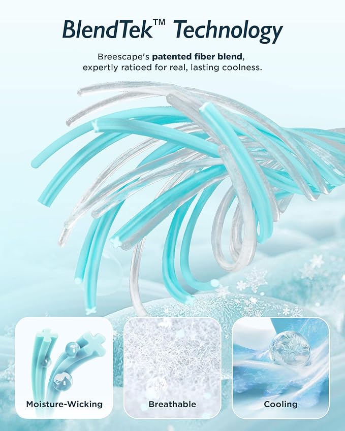 Breescape Cooling Comforter Queen Size - BlendTek™ Q-Max>0.46 Tech, Breathable Blanket for Hot Sleepers & Night Sweats Relief, Premium Lightweight Summer Bedding, 96x96 Inches, Mint Green