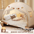 Sherilyn Full Size Bed Canopy Bed Tents Dream Tent on Bed Privacy Space Blackout Sleeping Tents Indoor Breathable Portable Cottage Drafty Room (Large)