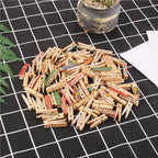 DECORA 3.5cm/1.38in Colorful Painted Wood Clothespin 100 Pieces for Photo Clips Scrap Booking Crafts Gift Wrapping