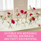 33pcs Glass Small Bud Vases Set - 9 Styles Clear Bud Vase for Centerpieces, Wedding, Home Table Flower Décor Perfume Bottle Inspired Clear Flower Vases in Bulk