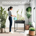 Cocoyard Elevated Planter Box - 28 Inch Durable Raised Garden Bed for Herbs and Flowers - Stylish Tall Rectangular Planter for Outdoor Plants & Backyard Gardening