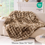 BENVWE Fluffy Faux Fur Throw Blanket for Couch - Soft, Plush, Thick, Cozy, Fuzzy Luxury Minky Bubble Blanket for Home Living Room Decor, Gifts for Women, Tie-dye Brown, 51" x 63", 1100GSM