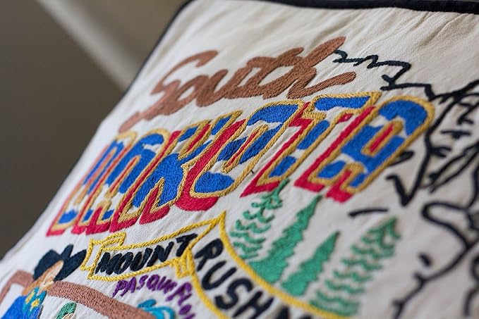 Catstudio South Dakota Embroidered Decorative Throw Pillow