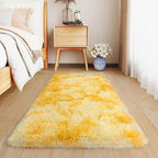 Small Rugs for Bedroom, 2x4 Fluffy Rug, Non-Slip Shag Soft Area Rug, Fuzzy Carpet for Kids Girls Boys, Modern Home Decor Aesthetic, Tie-Dyed Yellow