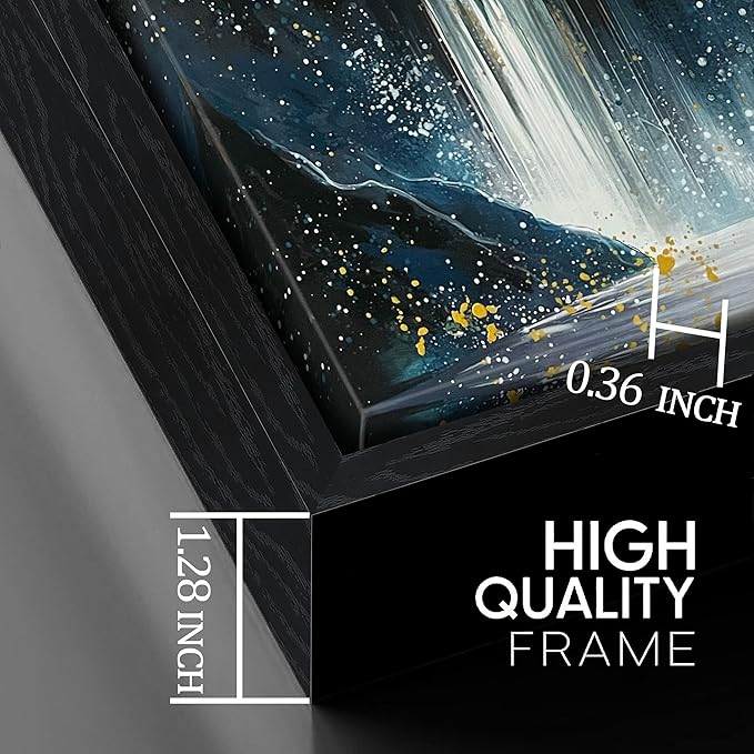 Waterfall Hand Painted Wall Art for Living Room - Mountains Wall Art for Office Decor - Landscape Big Wall Art for Living Room Size 29" x 59"