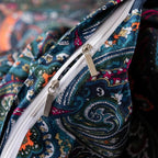 ABREEZE Luxury Vintage Black Duvet Cover Sets Damask Paisley Bedding Set Retro 100% Brushed Cotton Zipper Closure Bedding Collection Cal.King