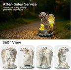 Solar Angel Prayer Statue, Memory Guardian Garden Decor with Warm Light - Religious Outdoor Decor, Auto On/Off LED Light, Memorial Gift for Cemetery, Patio & Gravesite