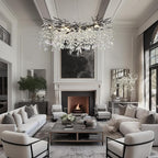 Modern Black Crystal Tree Branch Chandelier,14-Light 40" Black K9 Crystal Chandeliers for Living Room, Round Chandelier for Dining Room,High Ceiling,Kitchen Island,Foyer,Staircase