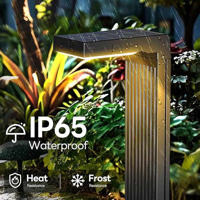 Solar Pathway Lights Outdoor 6Pack, 400LM Motion Sensor Walkway Lights with Warm/Cool White, 12H Lasting, IP65 Waterproof Solar Powered Landscape Lighting for Garden, Yard