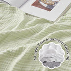 EMME Cotton Throw Blanket 100% Muslin Soft Blanket for Couch Breathable Gauze All Season Soft and Lightweight Pre-Washed Cotton (Mint Green, 50"x70")