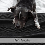 MIULEE Black Knitted Throw Blanket for Couch Textured Knit Blanket with Tassels Cozy Woven Boho Bed Blanket for Sofa Bed Chair Acrylic Wave Pattern 50"x60"