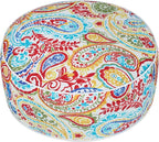 FUNHOME Inflatable Outdoor Ottoman with Air Pump,20"x9" Portable Patio Pouf,Water Resistant,Fade-Resistant,Round Blow Up Footrest Stools for Home Garden Camping Travel(Phoenix)