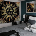 Lunerfex Hippie Sun and Moon Tapestry Bohemian Tapestry Aesthetic Cute Tapestries for Bedroom and Living Room Decor Sun 50×60 Inches