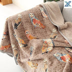 UKELER Owl Bed Blanket King Size 90'' x 108'', Soft Cozy Warm Fleece Throw Blanket for Bed/Couch/Sofa/Camping for Special Occasions