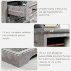 ACCOHOHO 18" Farmhouse Nightstand Set of 2 with Charging Station,End Table with 2 Drawers Storage,Side Table,Bedside Cabinet for Bedroom,Living Room, Grey