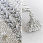 BlissBlush Gray Boho Decorative Throw Pillow Cover 22x22 Square Farmhouse Accent Cushion for Couch Sofa Livingroom Bedroom Pillowcase Modern Home Décor (Pack of 1)