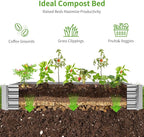 Land Guard 8×4×1ft Galvanized Metal Raised Garden Bed, Metal Planter Kit Box Outdoor for Deep-Rooted Vegetables, Flowers, Green and Herbs……